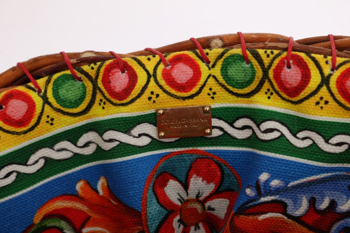 Flerfärgad AGNESE-väska i halm med kristall- och pompom-detaljer