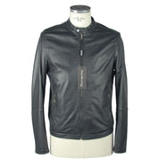 Blue Leather Men's Jacket