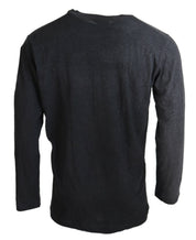 Black Cotton Linen Long Sleeves Pullover Sweater