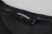 Black Cotton Linen Long Sleeves Pullover Sweater