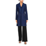 Blue Wool Women Coat