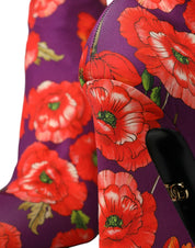 Purple Floral Jersey Stretch Boots Shoes
