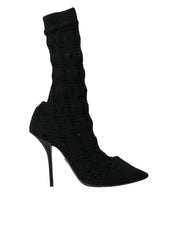 Black Stiletto Heels Mid Calf Boots Shoes