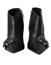 Black Devotion Quilted Buckled Boots Shoes