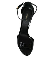 Black KEIRA Leather Heels Sandals Shoes
