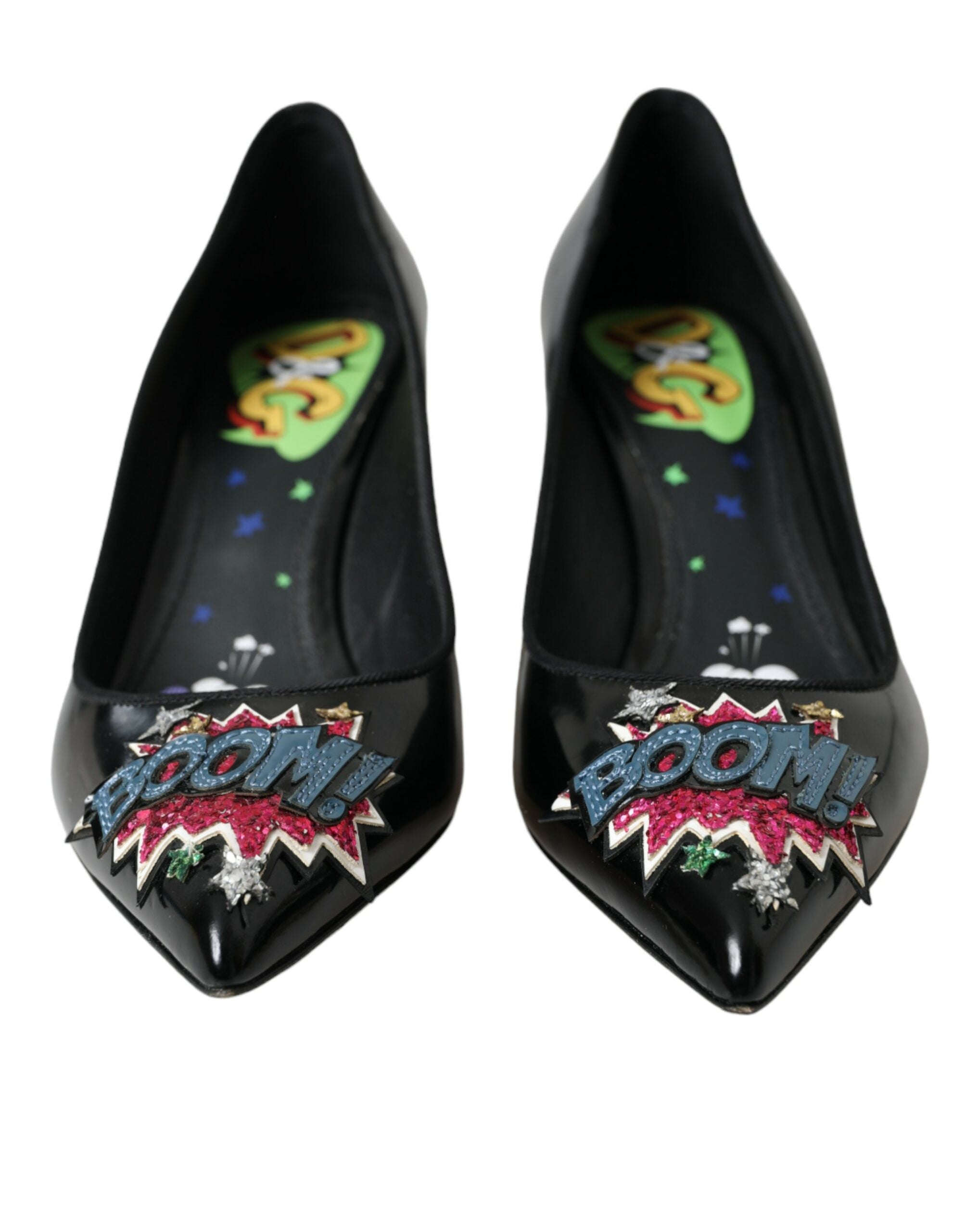 Dolce & Gabbana Black Leather Heels Pumps