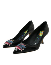 Dolce & Gabbana Black Leather Heels Pumps