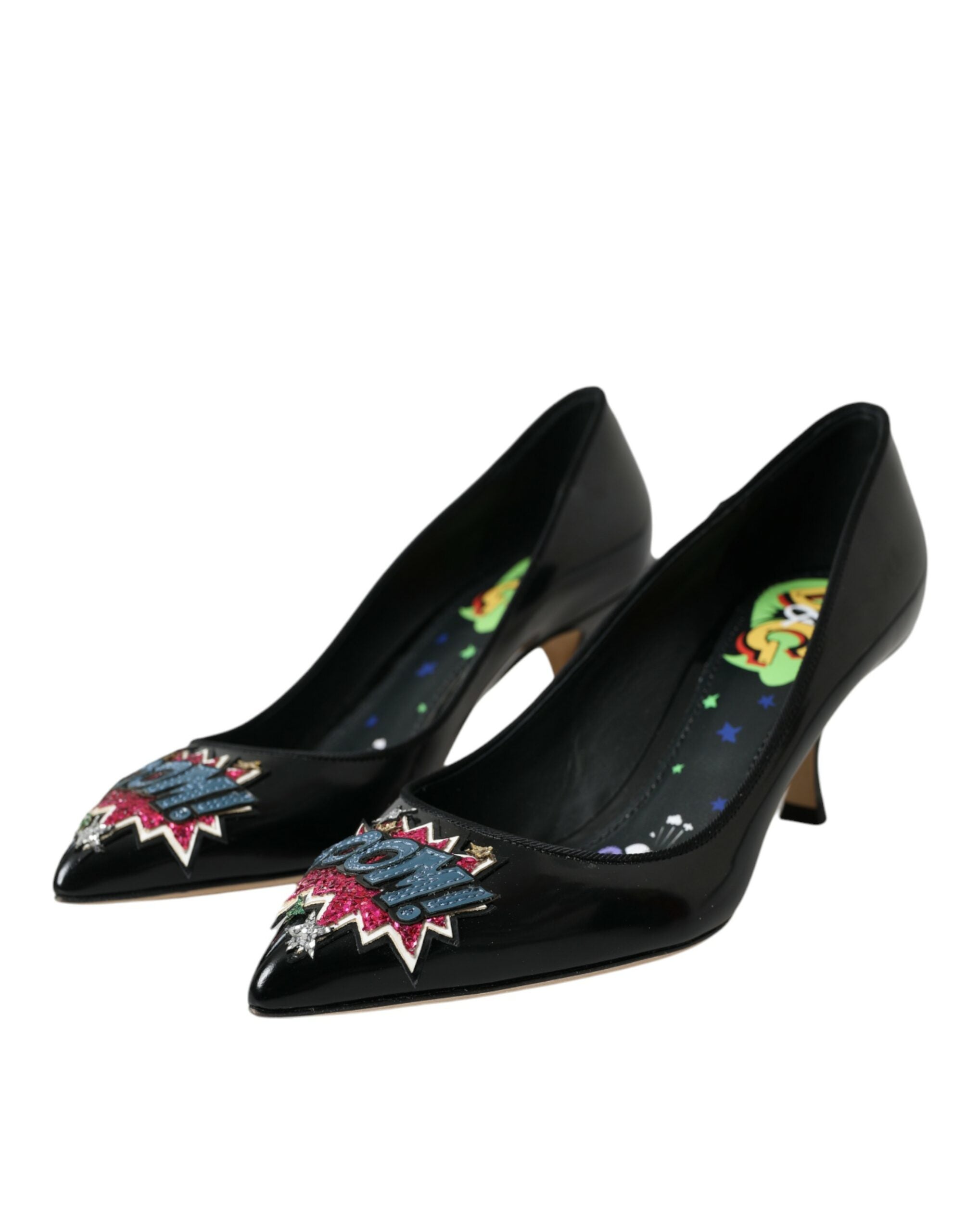 Dolce & Gabbana Black Leather Heels Pumps