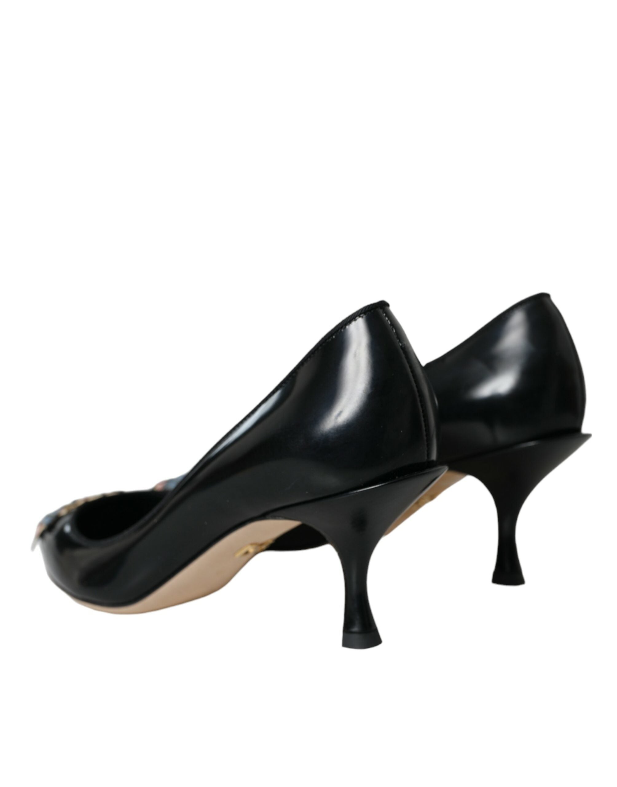 Dolce & Gabbana Black Leather Heels Pumps