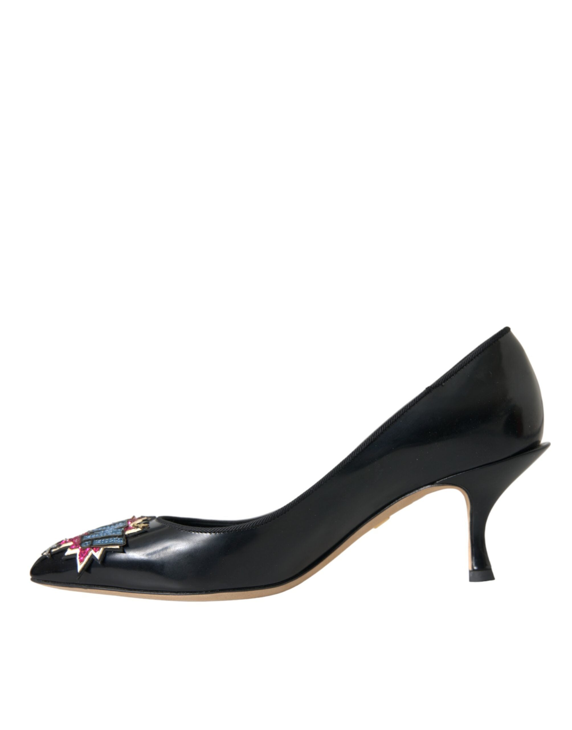 Dolce & Gabbana Black Leather Heels Pumps