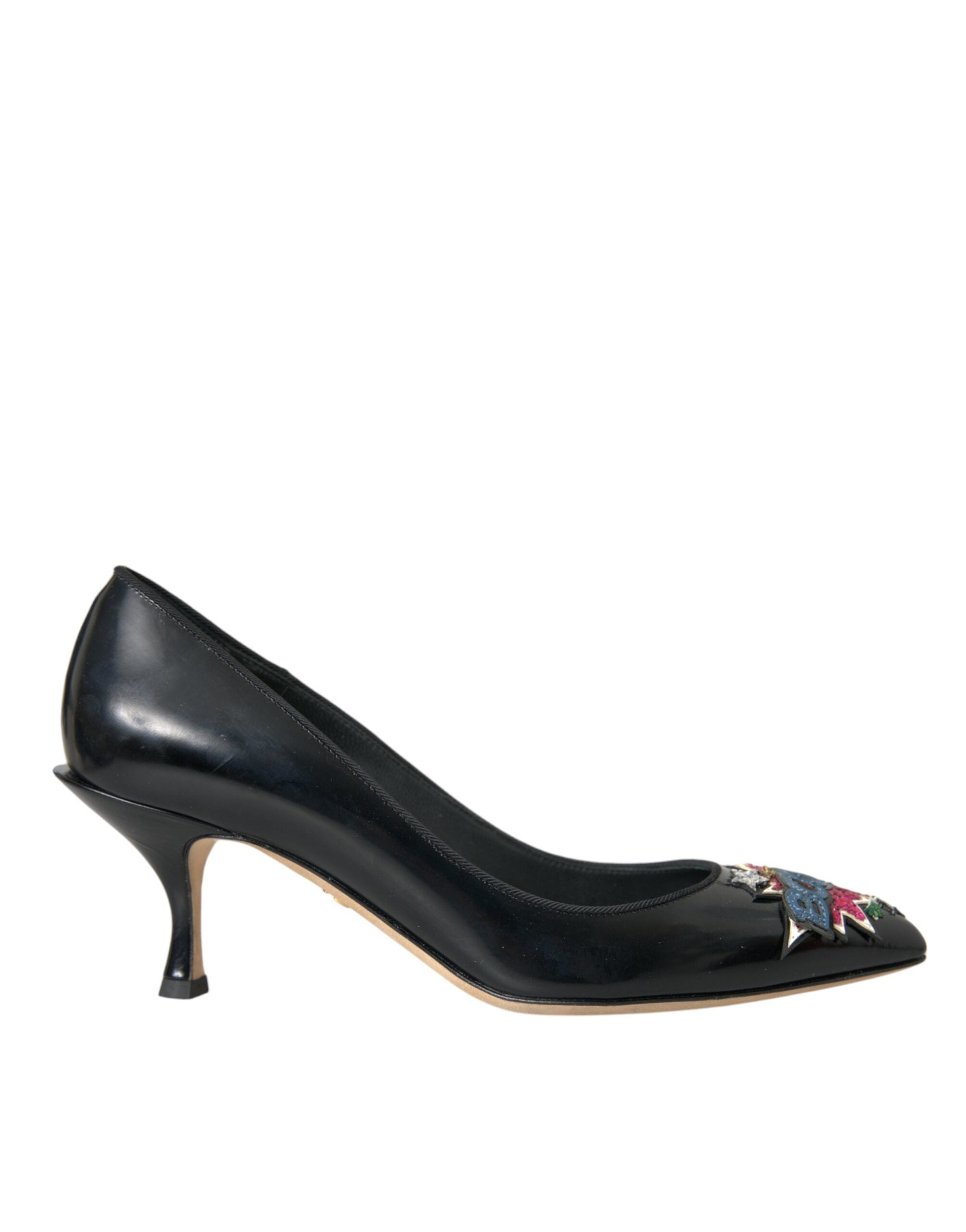 Dolce & Gabbana Black Leather Heels Pumps