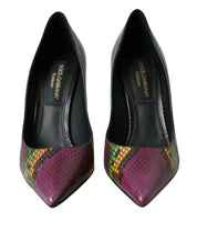 Flerfärgade Exotiska Läderklackar Pumps Skor
