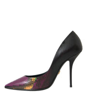 Flerfärgade Exotiska Läderklackar Pumps Skor