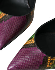 Flerfärgade Exotiska Läderklackar Pumps Skor