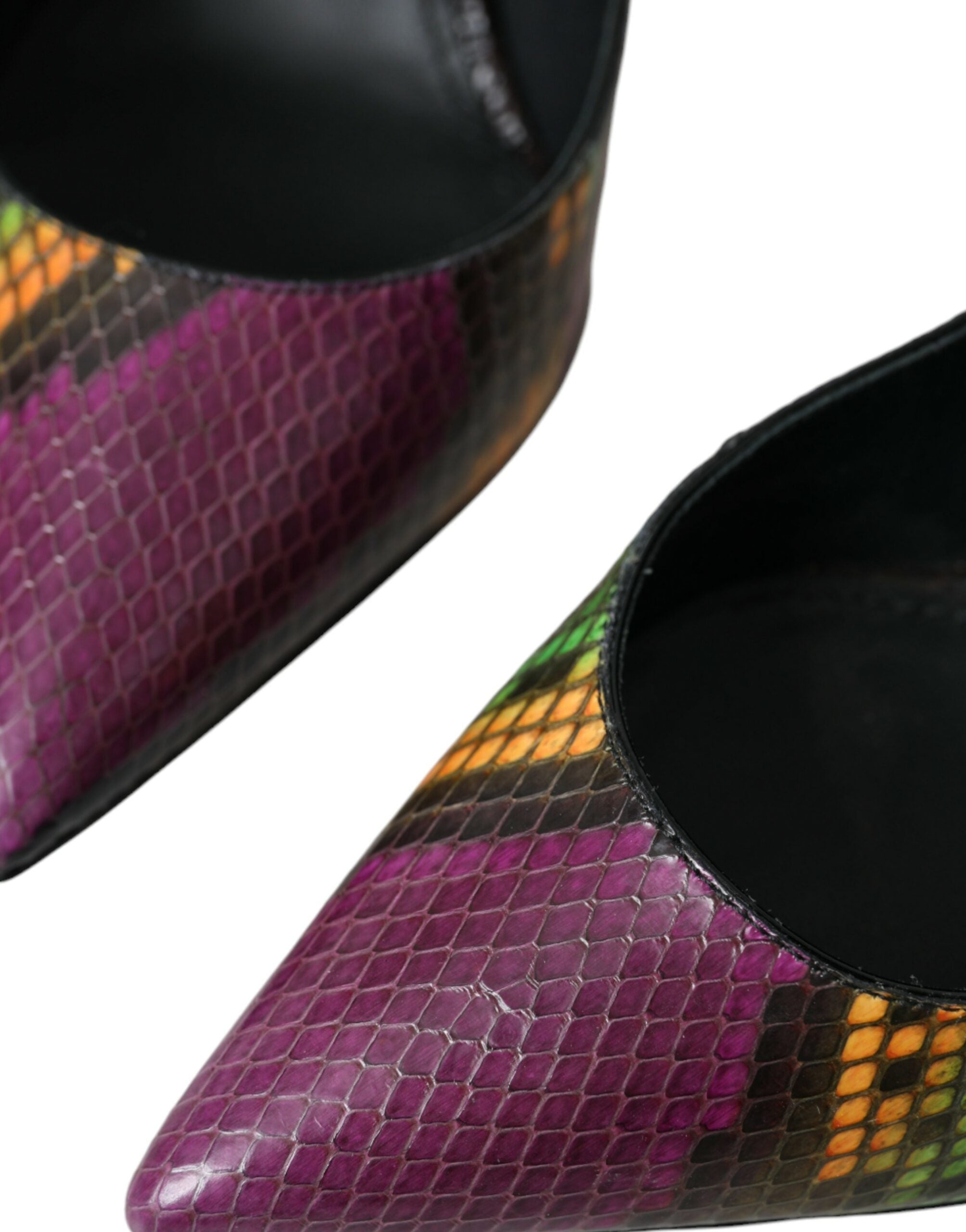 Flerfärgade Exotiska Läderklackar Pumps Skor