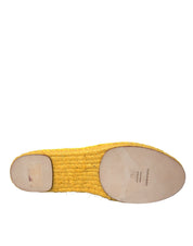 Dolce & Gabbana Yellow Lace Espadrille Loafers
