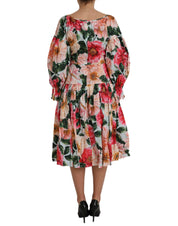 Multicolor Floral CottonAline Pleated Dress