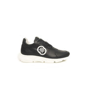 Blå lädersneaker för män