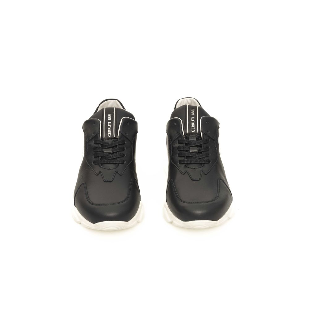 Blå lädersneaker för män