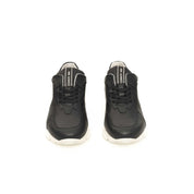 Blå lädersneaker för män