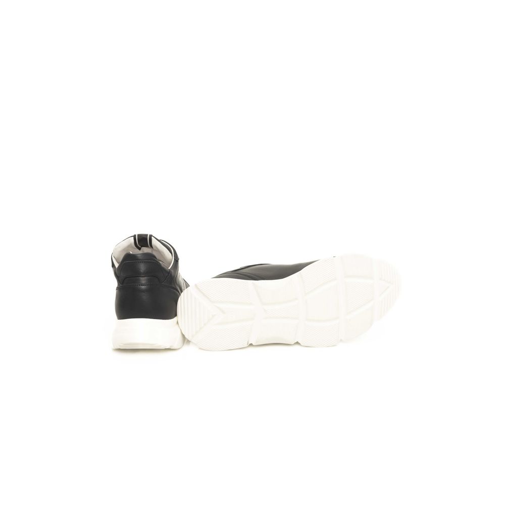 Blå lädersneaker för män