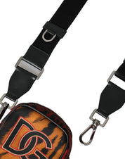 Multicolor Tiger Print Nylon Logo Cross Body Bag