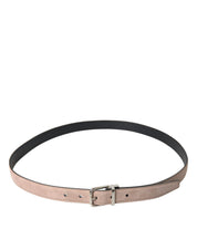 Bält i beige mocka med silverfärgad spänne för män