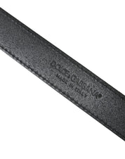 Grön läderrem med jacquardmönster och silverfärgad metallspänne