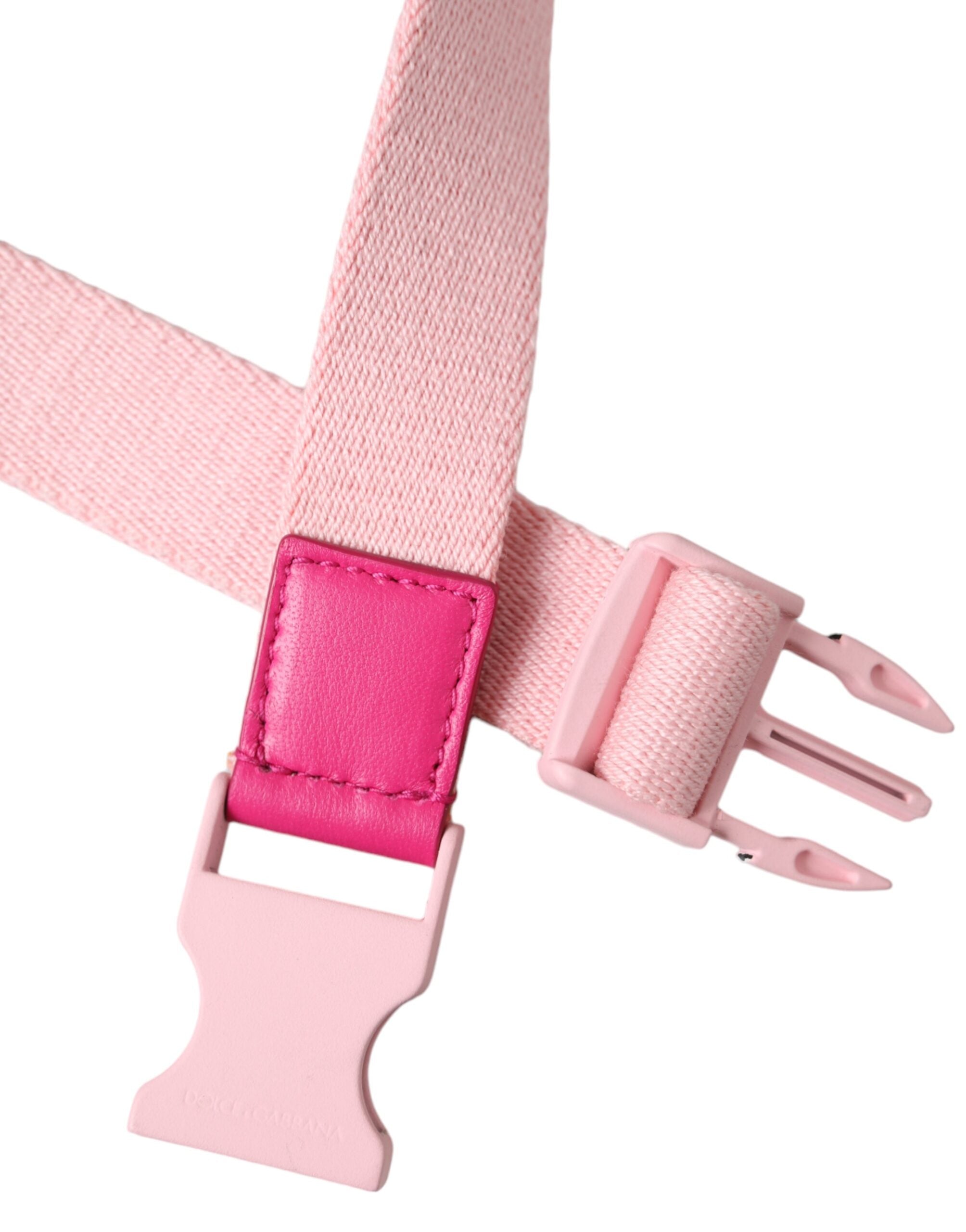 Rosa canvasrem med stretch och plastspänne för damer