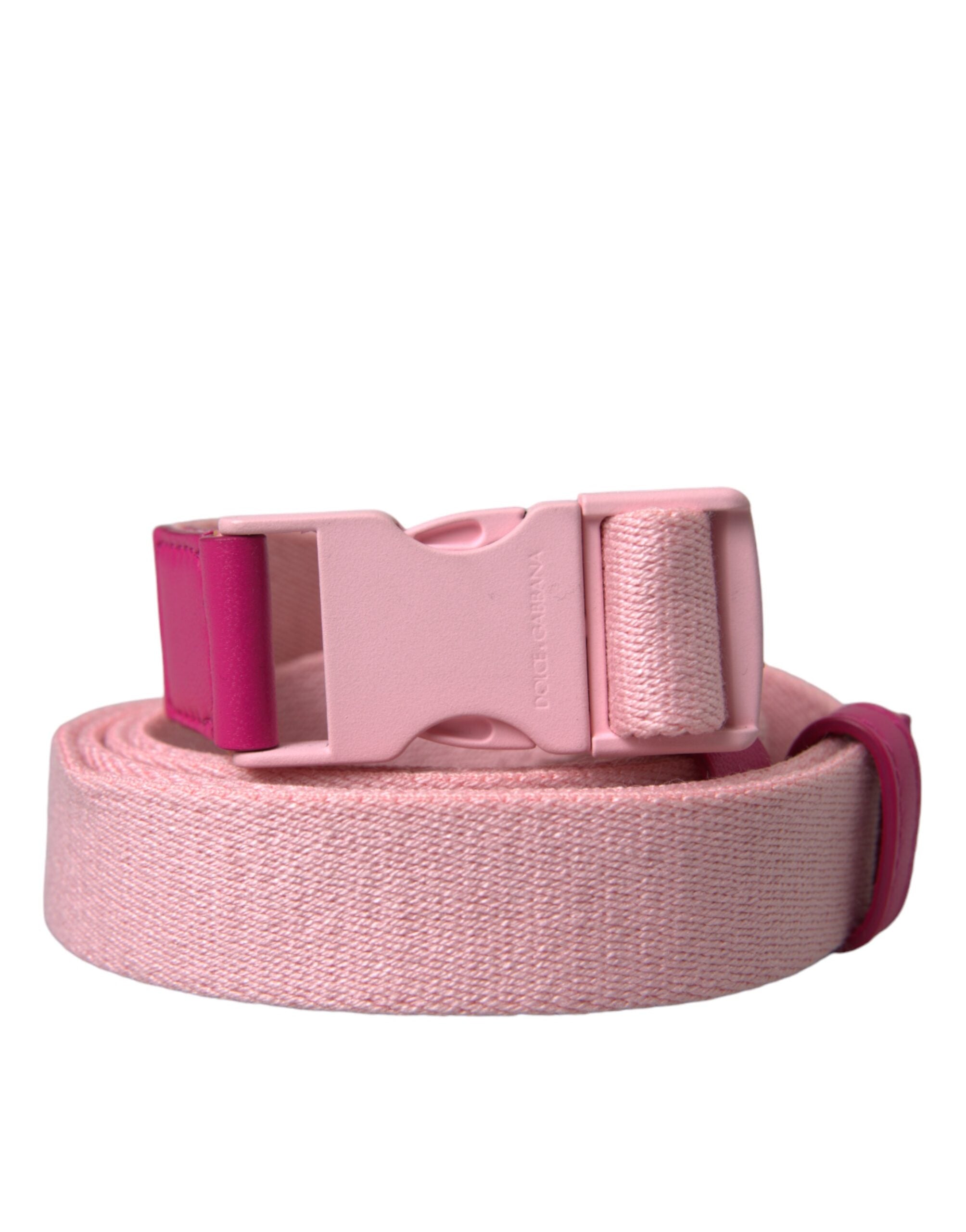 Rosa canvasrem med stretch och plastspänne för damer