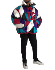 Multicolor Logo Windbreaker Puffer Jacket