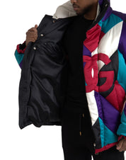 Multicolor Logo Windbreaker Puffer Jacket