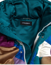 Multicolor Floral Windbreaker Puffer Jacket