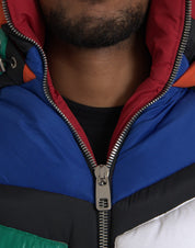 Multicolor Quilted Hooded Puffer Jacket