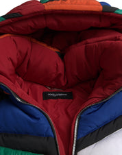 Multicolor Quilted Hooded Puffer Jacket