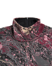 Multicolor Graphic Turtle Neck Men Sweater