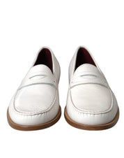 Dolce & Gabbana Off White Leather Mocassin Loafers