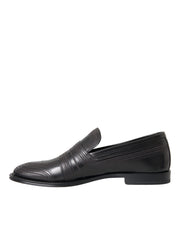 Dolce & Gabbana Black Brown Calfskin Leather Loafer Dress Shoes