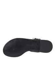 Black Crystal Flats Sandals Flip Flops Shoes