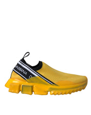Dolce & Gabbana Yellow Multi-Material Sorrento Slip On Sneakers