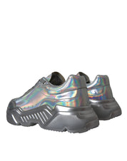 Silver Iridescent DAYMASTER Leather Sneakers Shoes
