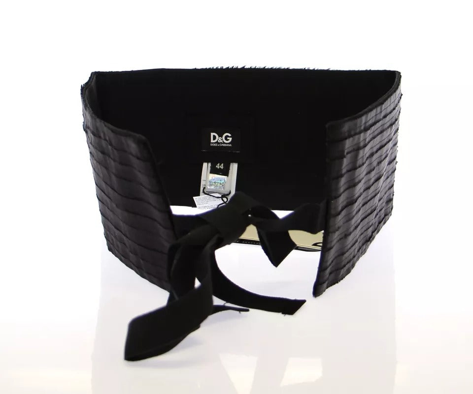 Black Silk Womens Waist Cummerbund