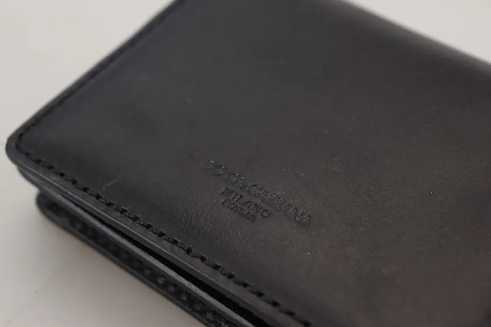 Svart läderplånbok med dubbel axelrem