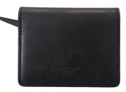 Black Leather Bifold Shoulder Sling Women Wallet
