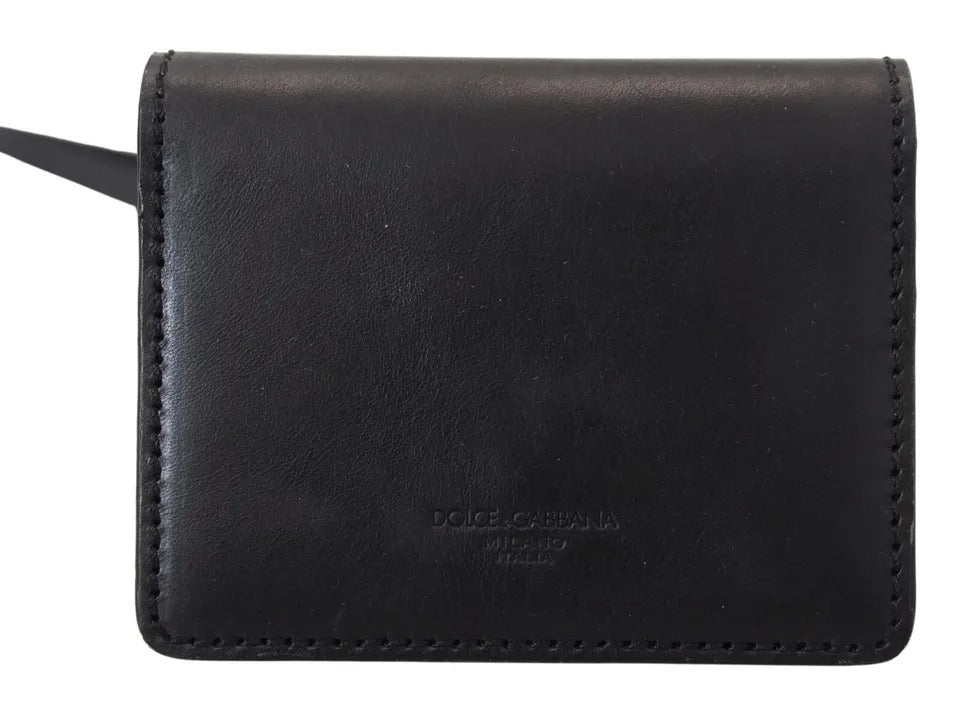 Svart läderplånbok med axelrem - DOLCE & GABBANA