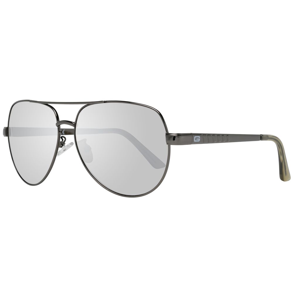 Guess Gunmetal Metal Aviator Sunglasses