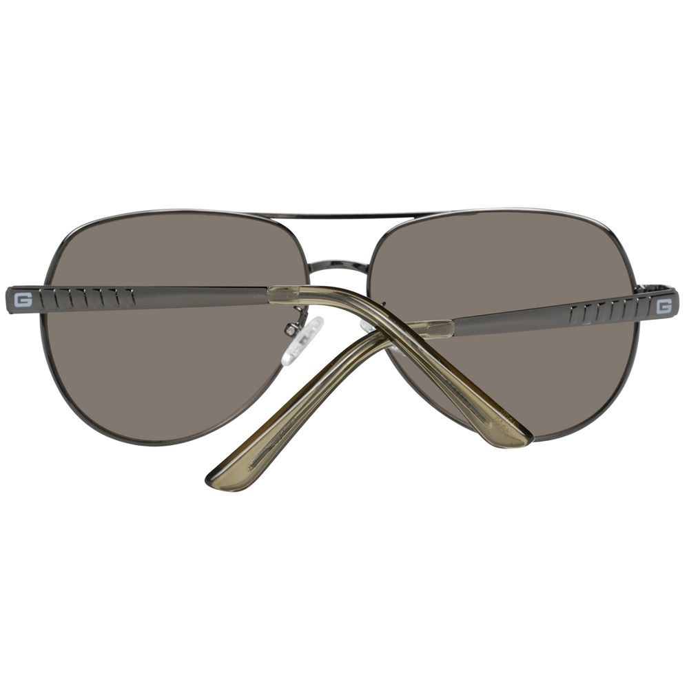 Guess Gunmetal Metal Aviator Sunglasses