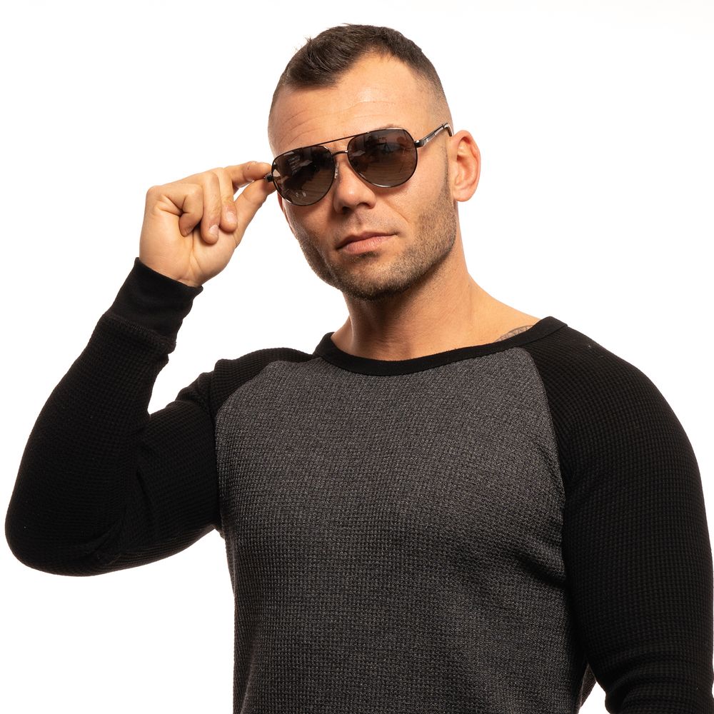 Guess Gunmetal Metal Aviator Sunglasses