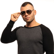Guess Gunmetal Metal Aviator Sunglasses