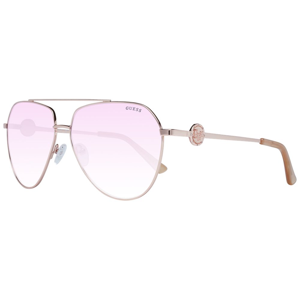 Guess Rose Gold Metal Aviator Sunglasses